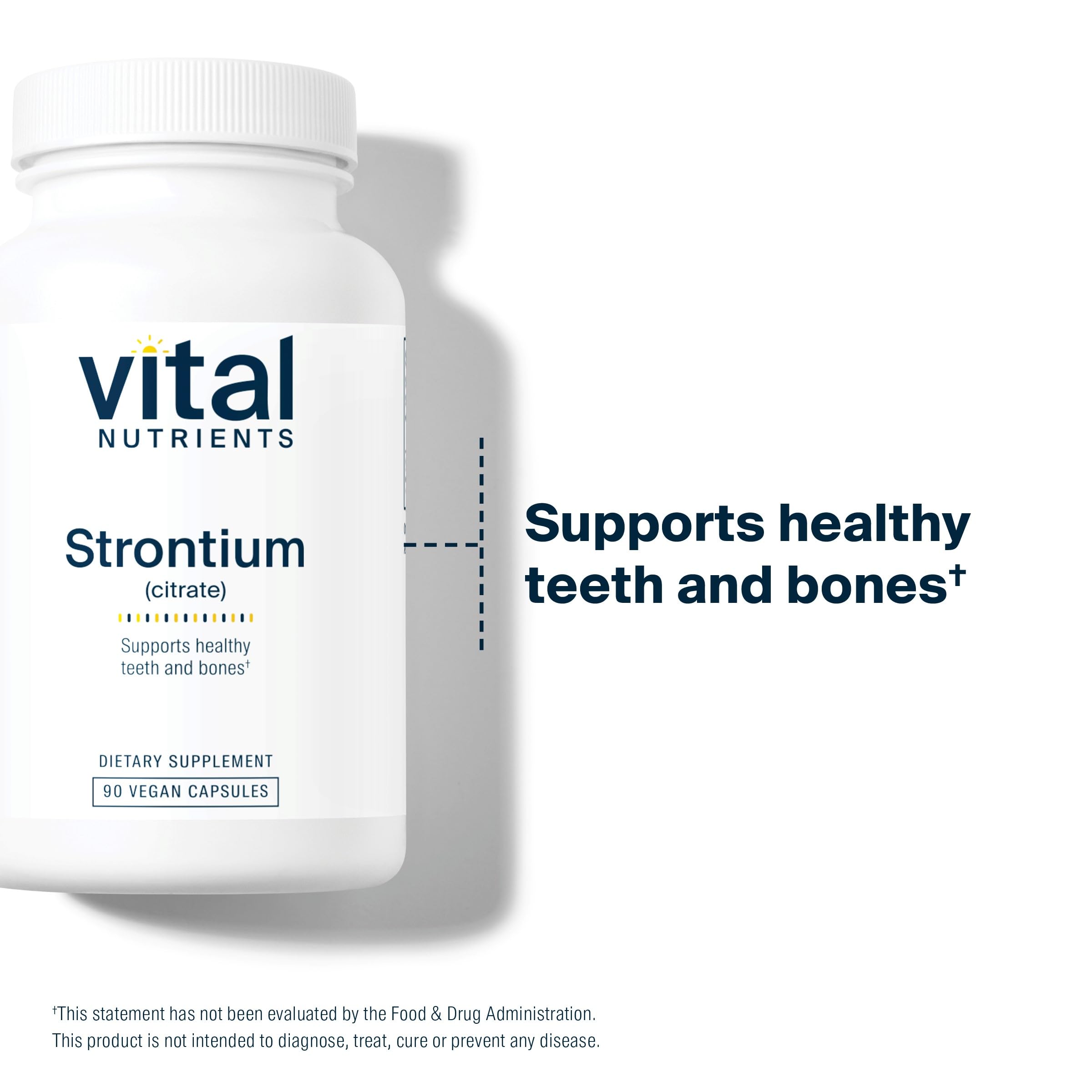Tableau nutritionnel détaillé, comparaison facile des apports avec Strontium Citrate.