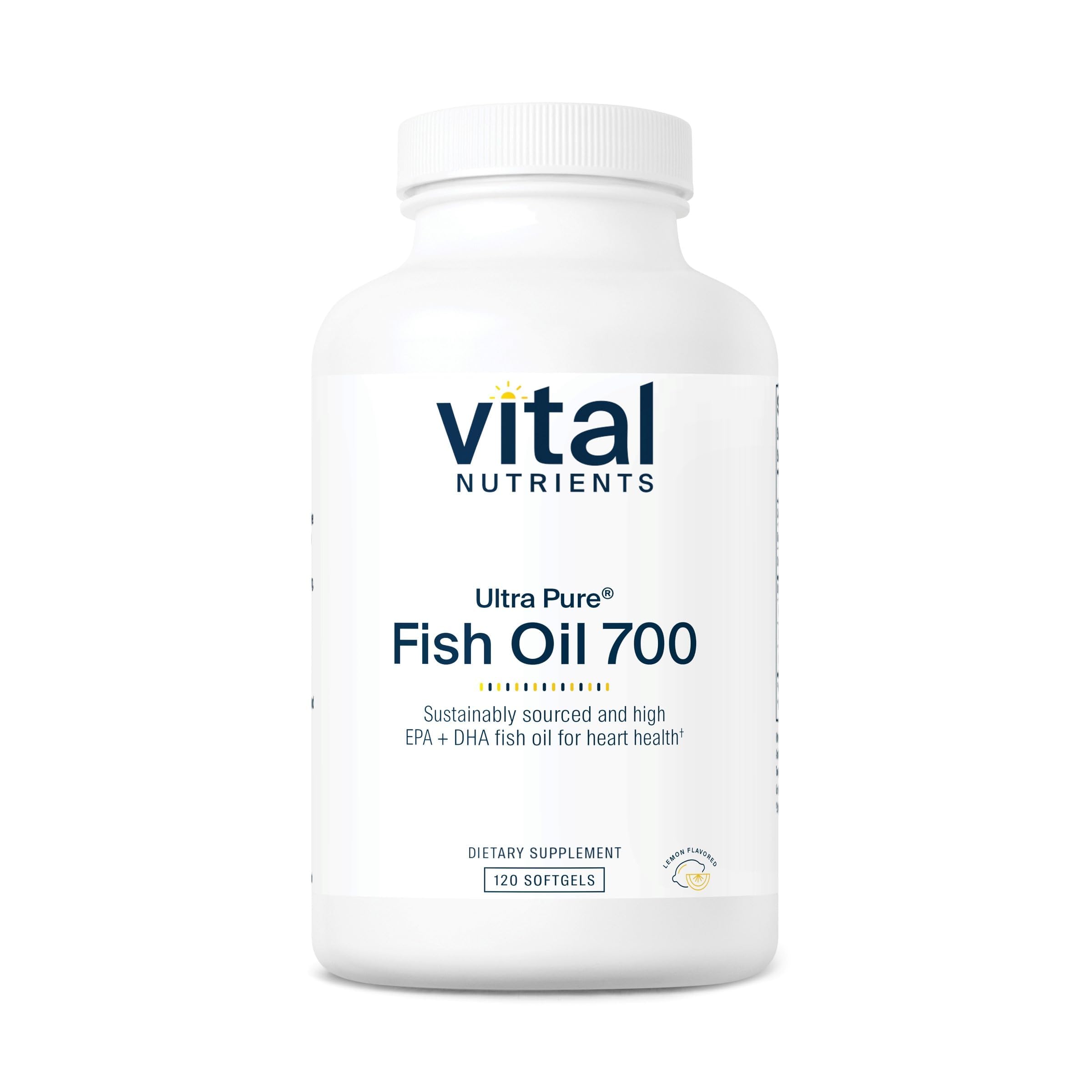 Vital Nutrients Ultra Pure Poisson 700 - bouteille soutient potentiel du coeur et du cerveau