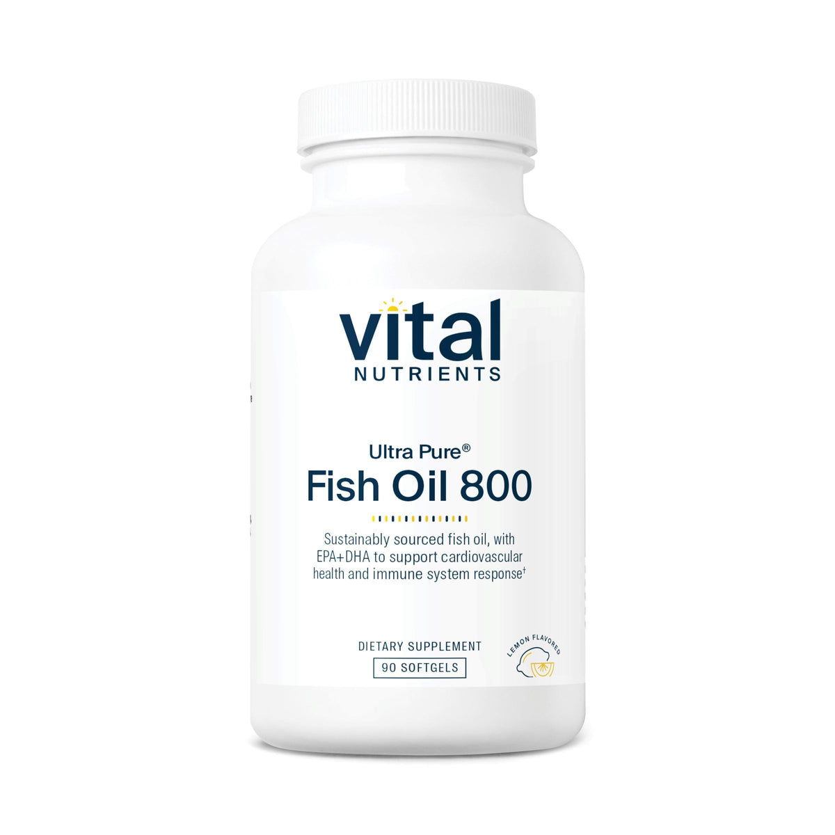 Vital Nutrients Ultra Pure Poisson 800 — bouteille pratique pour le soutien quotidien.
