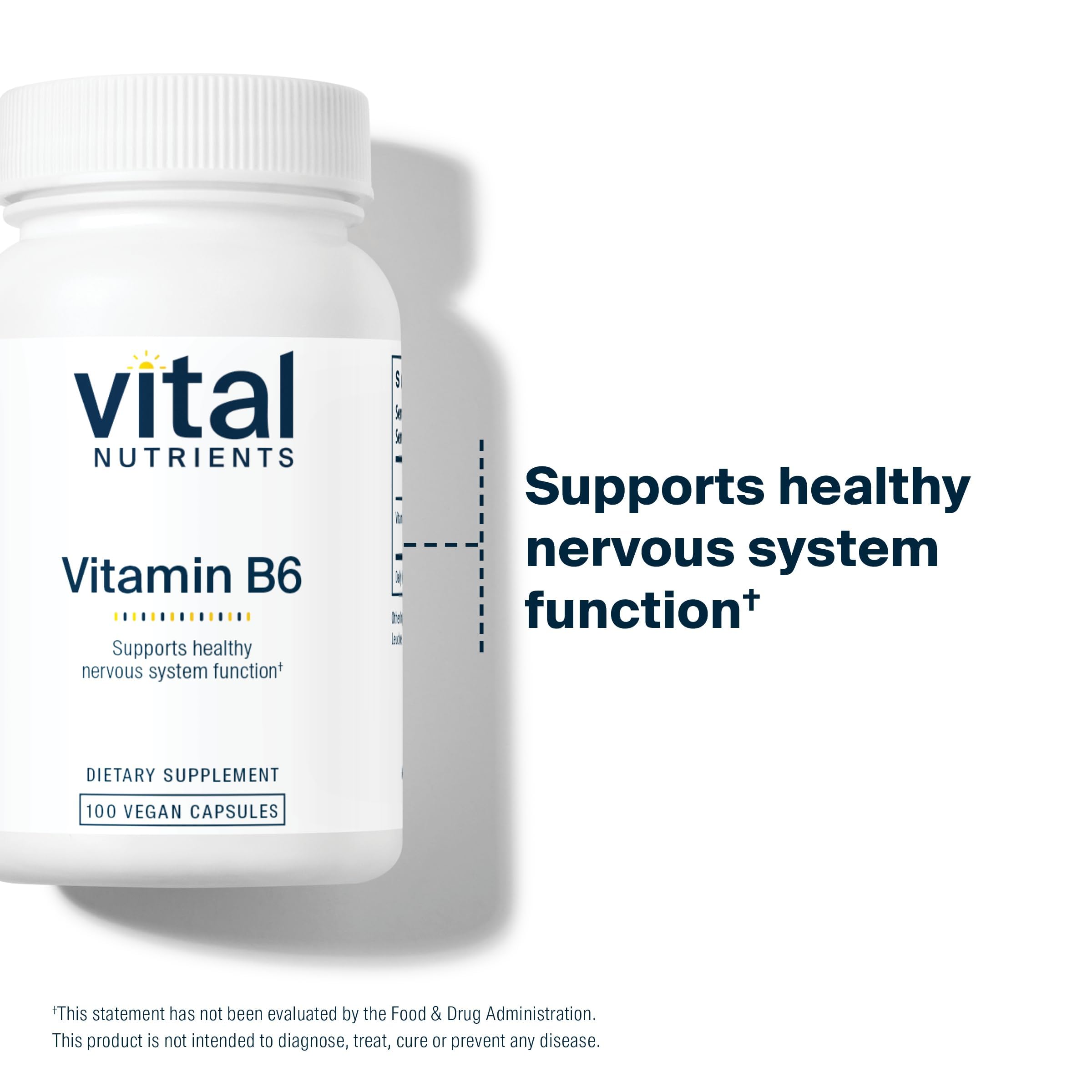 Usage quotidien suggéré Vital Nutrients B6 dans votre routine matin.