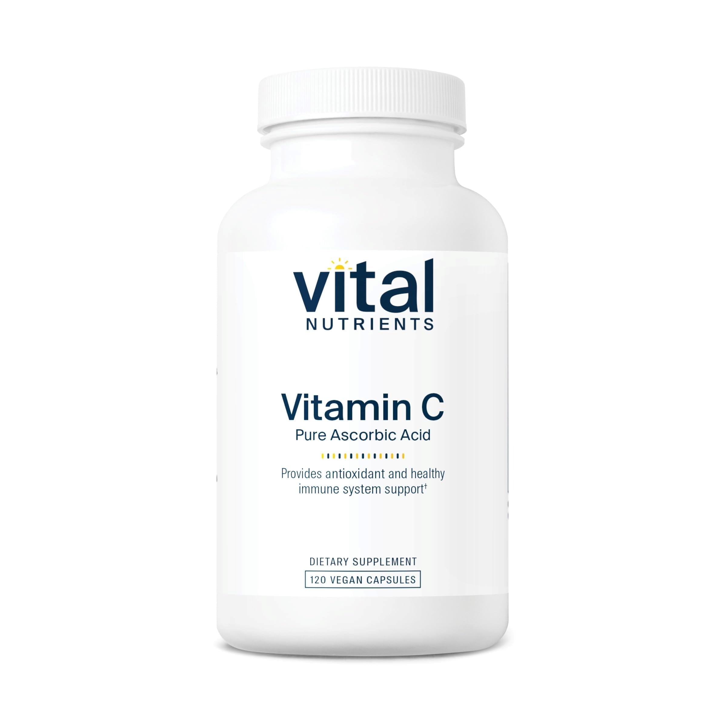 Vital Nutrients Vitamine C 1000 mg — capsules, soutien antioxydant et immunitaire potentiel.