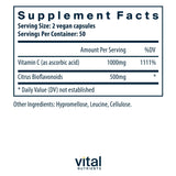 Vital Nutrients vitamine C bioflavonoides – capsules faciles à prendre au quotidien