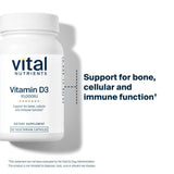Vital Nutrients vitamine D 10000 IU — étiquette claire et hypoallergénique