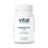 Bouteille Vital Nutrients vitamine D3 2000 UI pour un apport quotidien pratique.