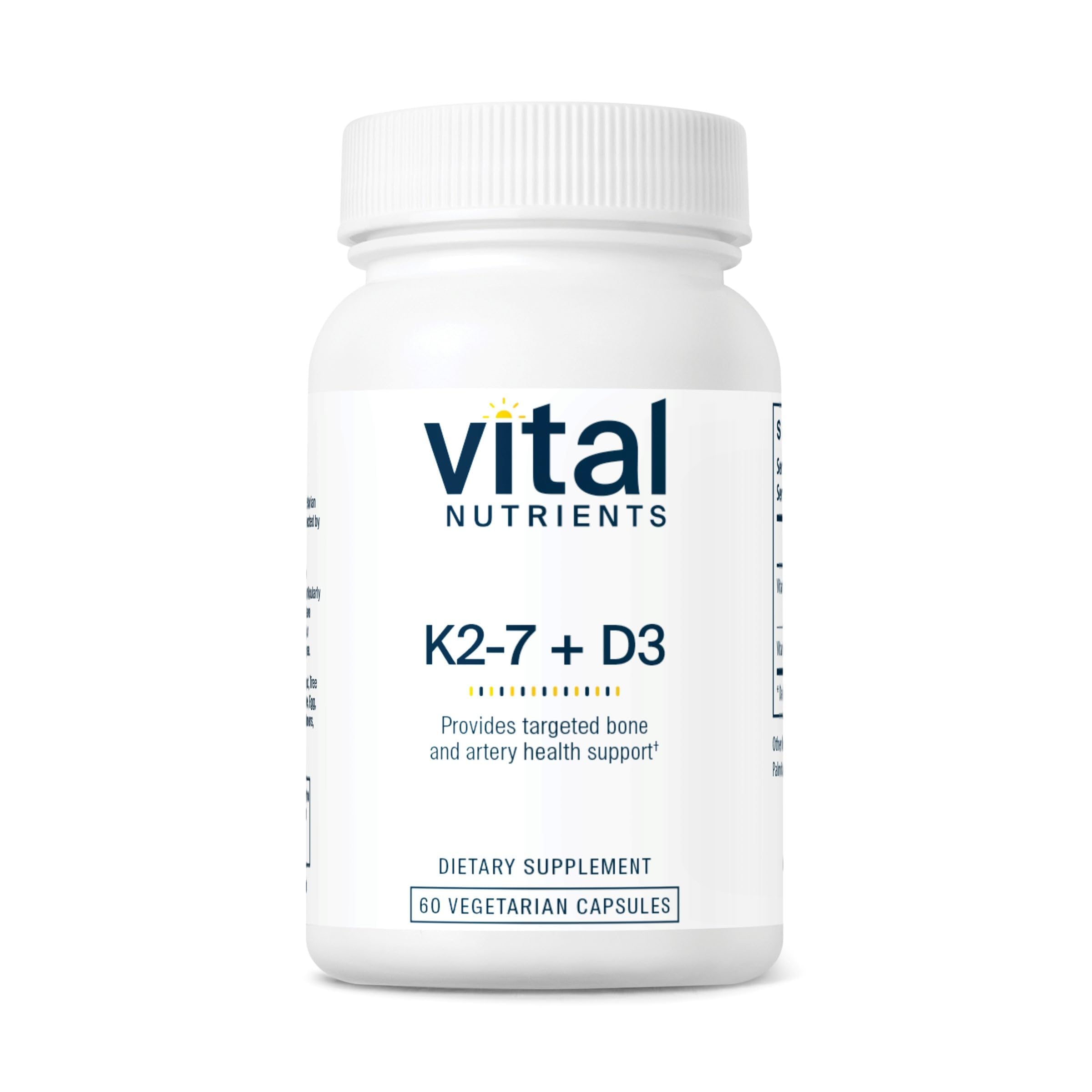 Vital Nutrients Vitamine D3 K2 en bouteille, soutien potentiel des os et muscles.
