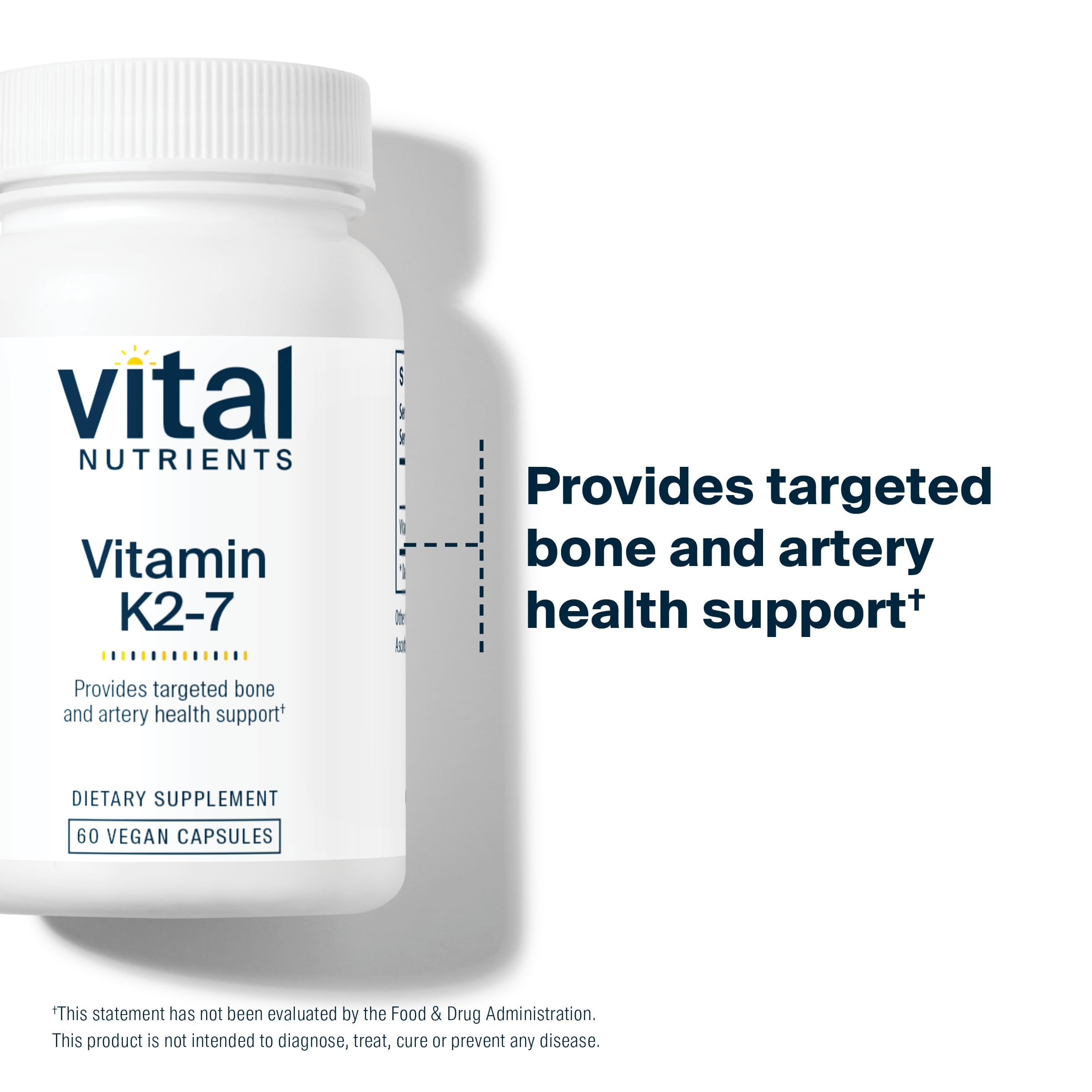 Vital Nutrients Vitamine K2-7: présentation pratique pour la routine quotidienne.