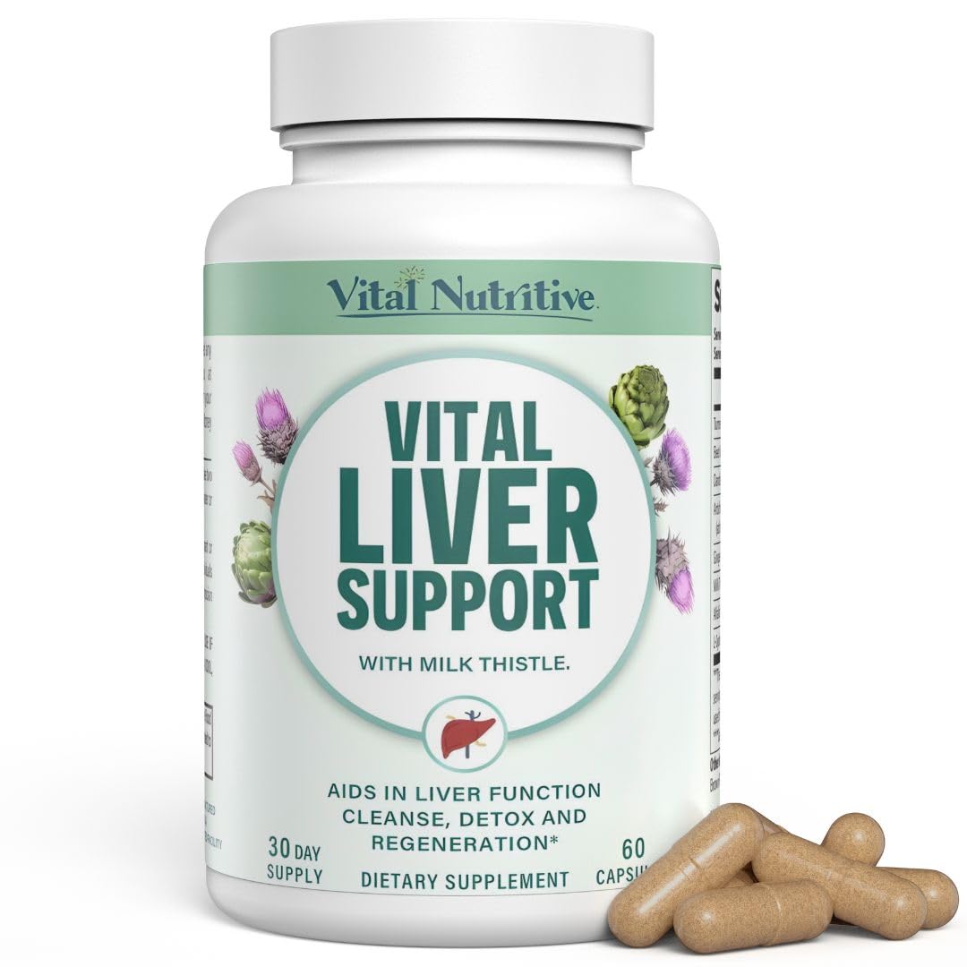 VITAL NUTRITIVE Vital Liver Support – flacon affichant le produit et suggérant soutien digestif potentiel