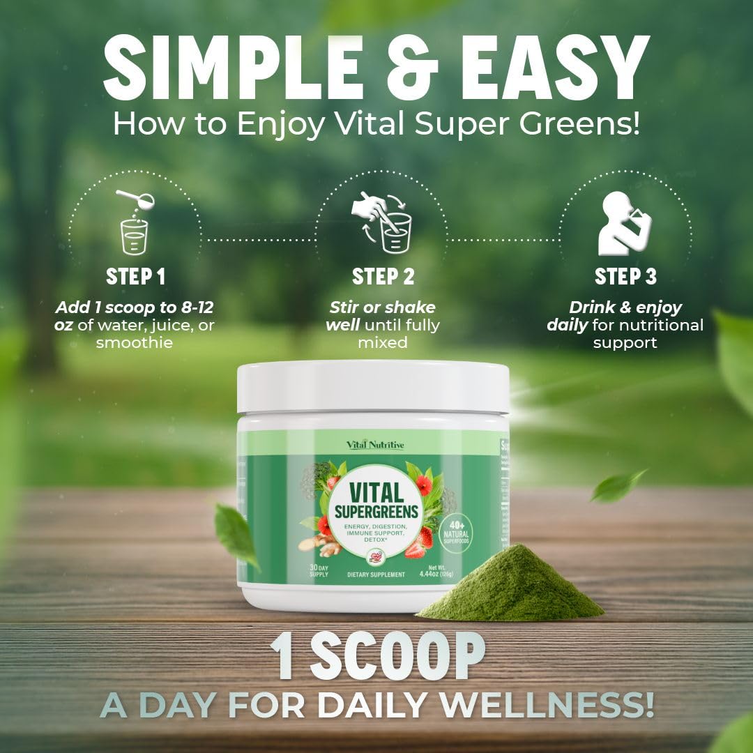 Adaptogènes dans Vital Greens pour soutenir le quotidien et la concentration.