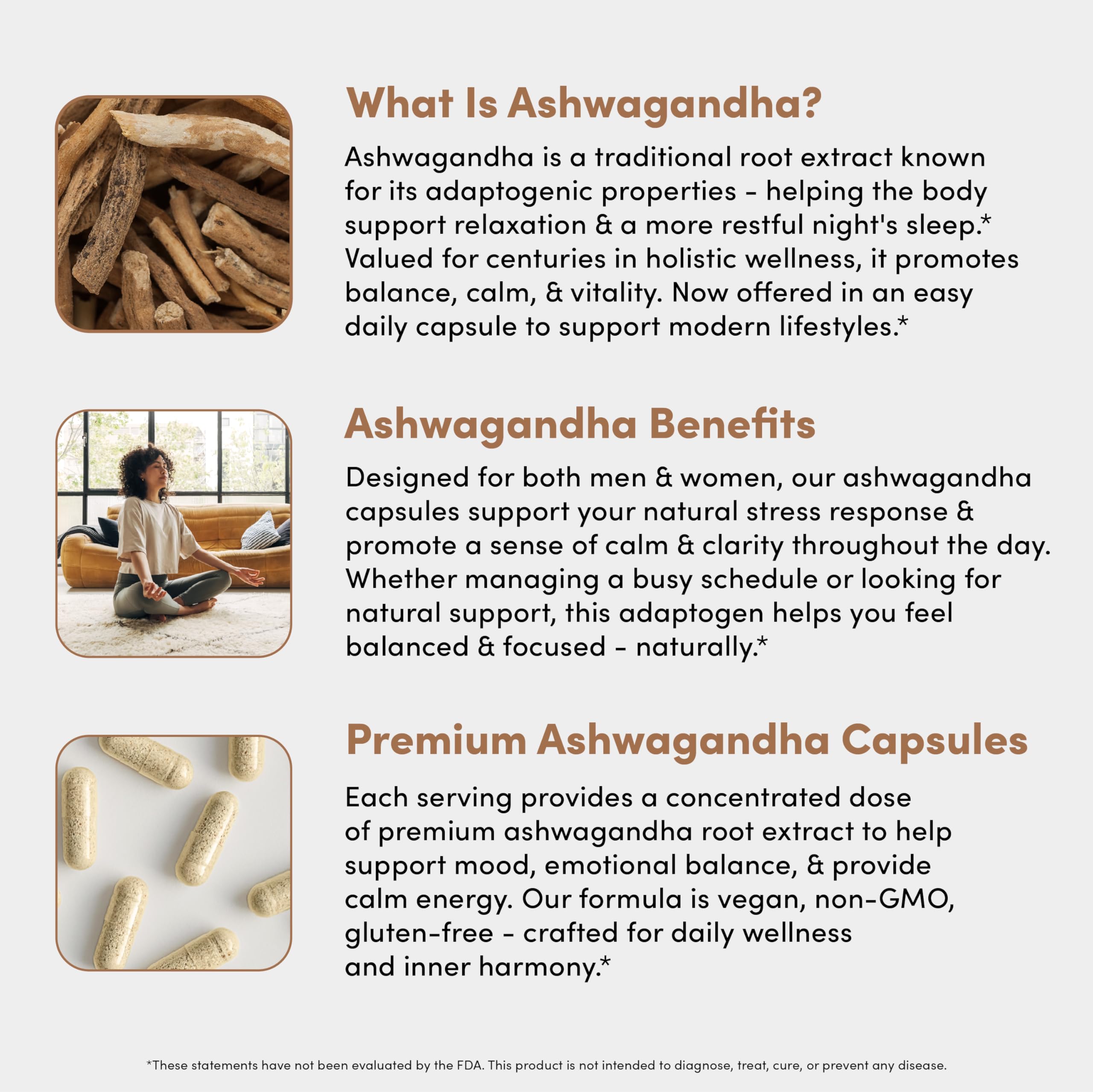Vital Peak Ashwagandha: non GMO et ingrédients contrôlés.