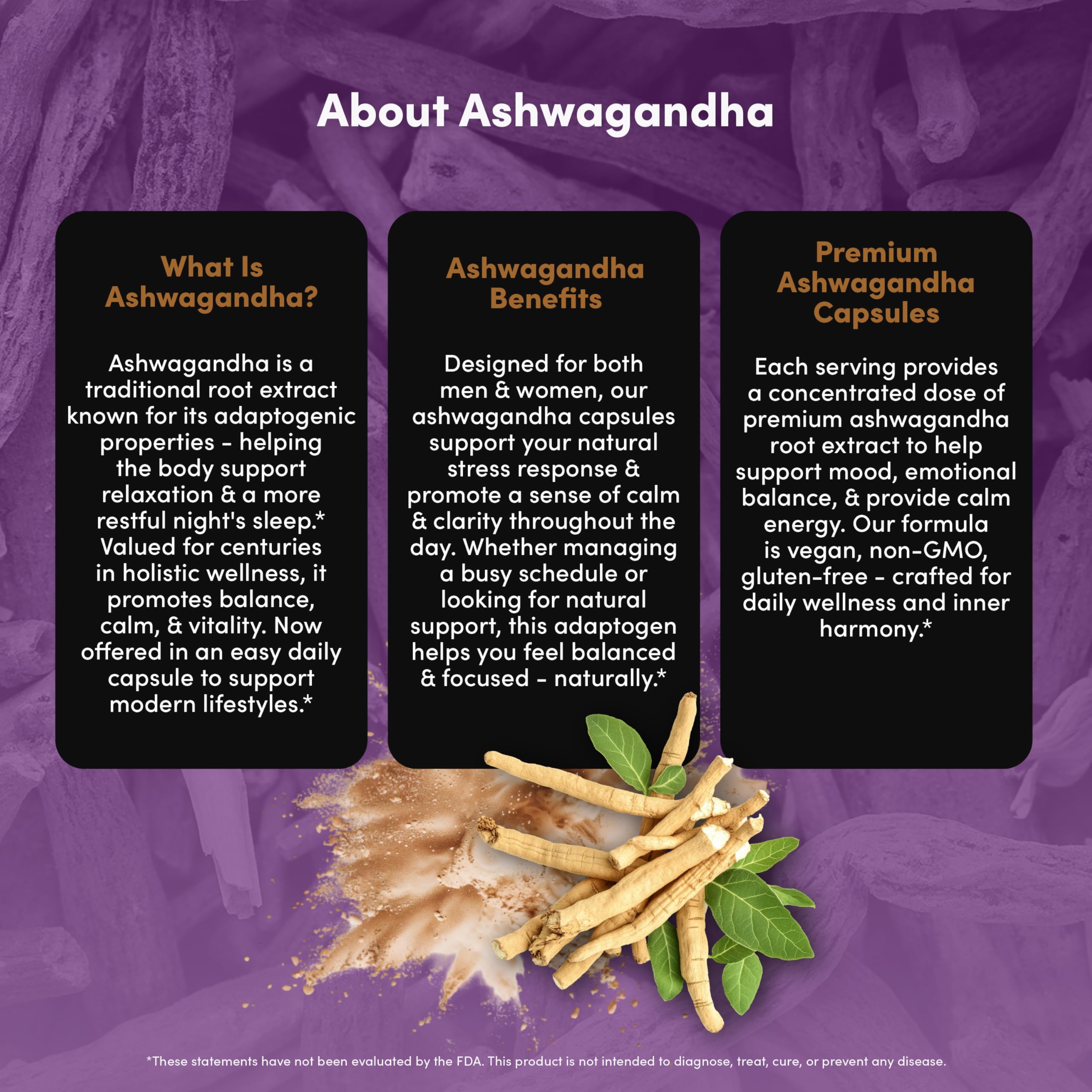 Vital Peak Ashwagandha: sans gluten pour les régimes adaptés.