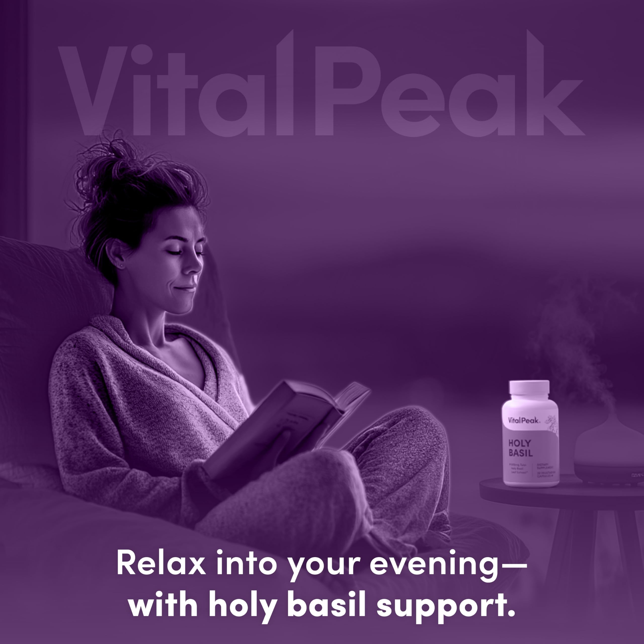 Vital Peak Basilic Sacré - Gélules vegan pour relaxation et concentration possibles.