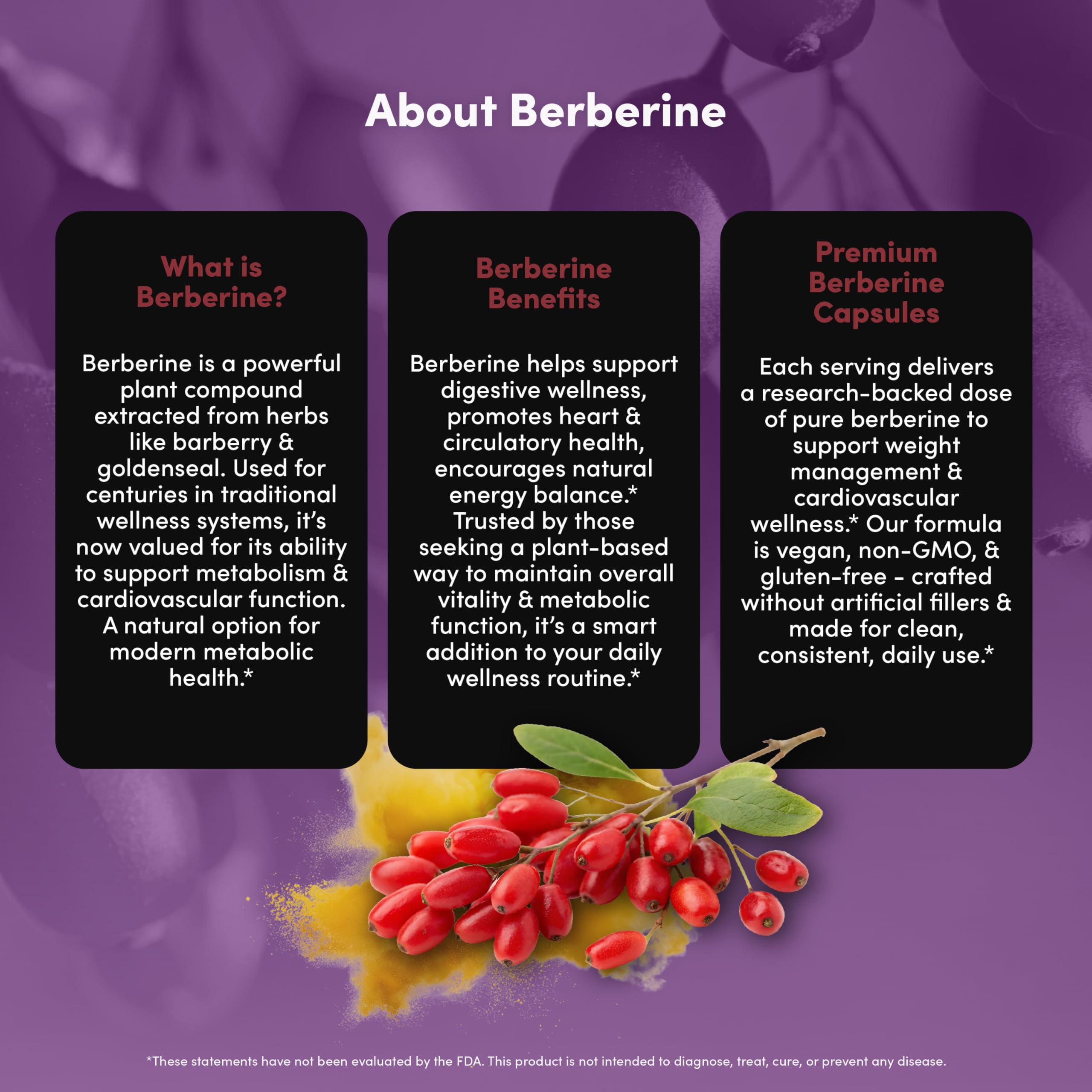 Vital Peak Berberine HCL 1000 mg – capsules dans boîte prête à l'emploi.
