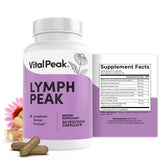 Vital Peak bouteille lymphatique frontale montrant le produit pour soutien quotidien.