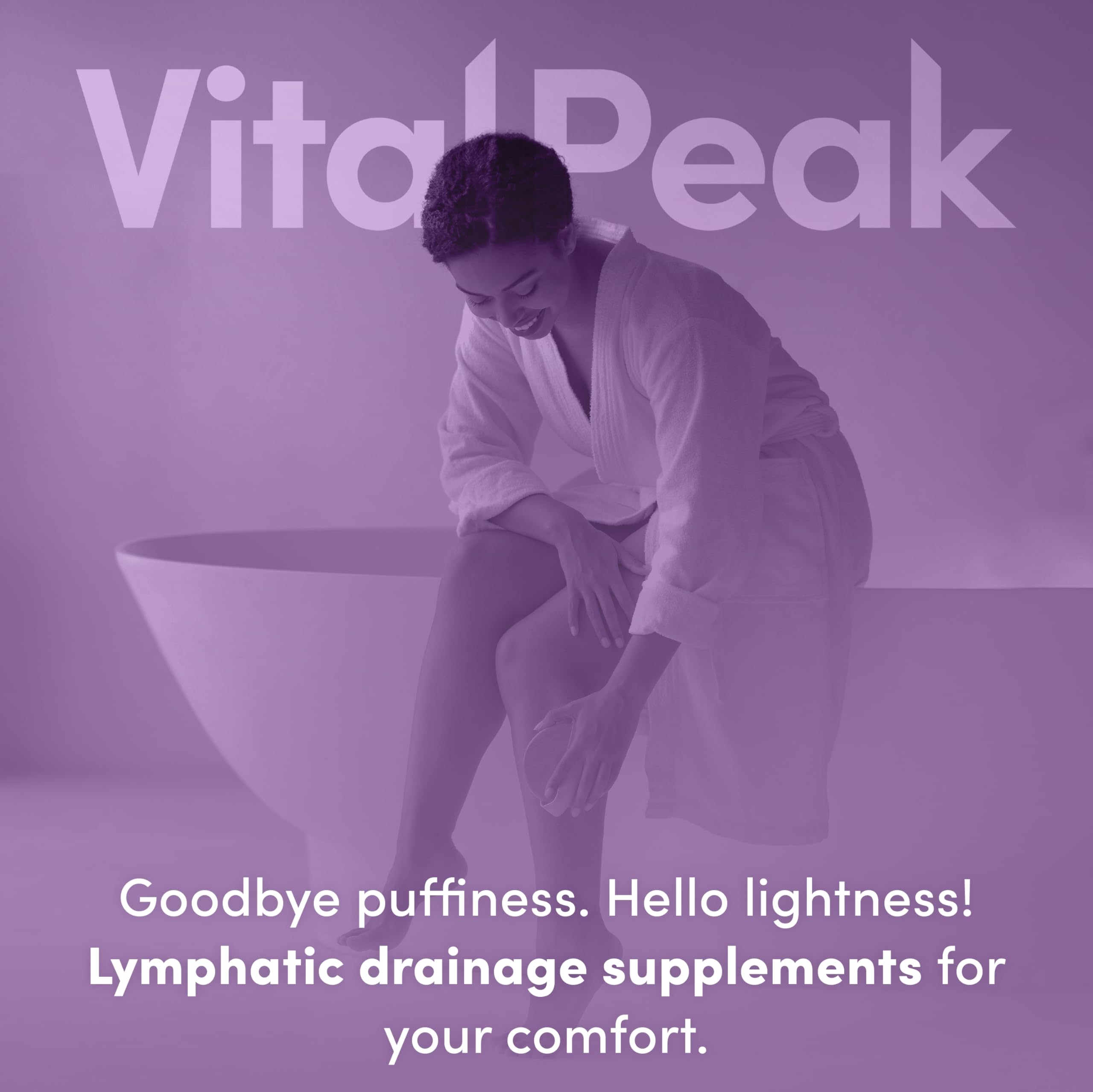 Vital Peak rituel lymphatique quotidien: expérience sensorielle douce pour le bien-être.