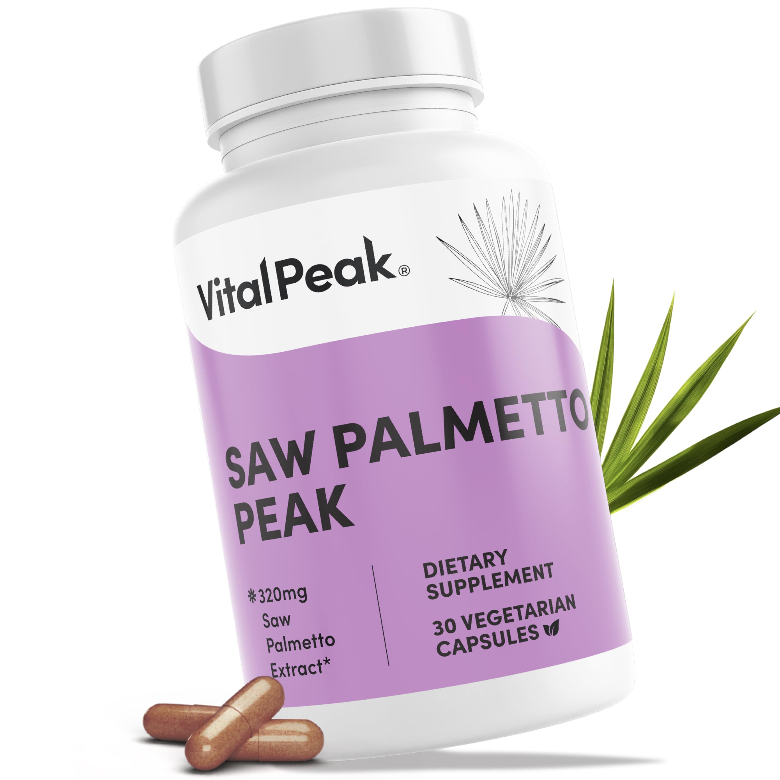 Vital Peak Saw Palmetto Peak 320 mg, capsules - soutien potentiel de la fonction urinaire.
