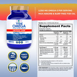Vital Planet Omega-3: gelules molles près de l'emballage, absorption optimise.
