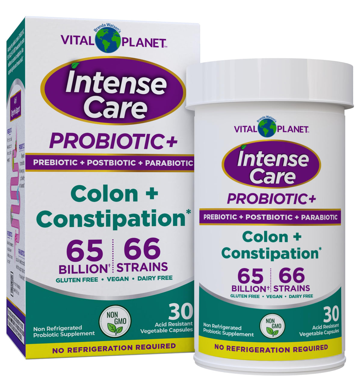 Vital Planet Intense Care Colon en bouteille, soutien digestif potentiel pour un quotidien équilibré.