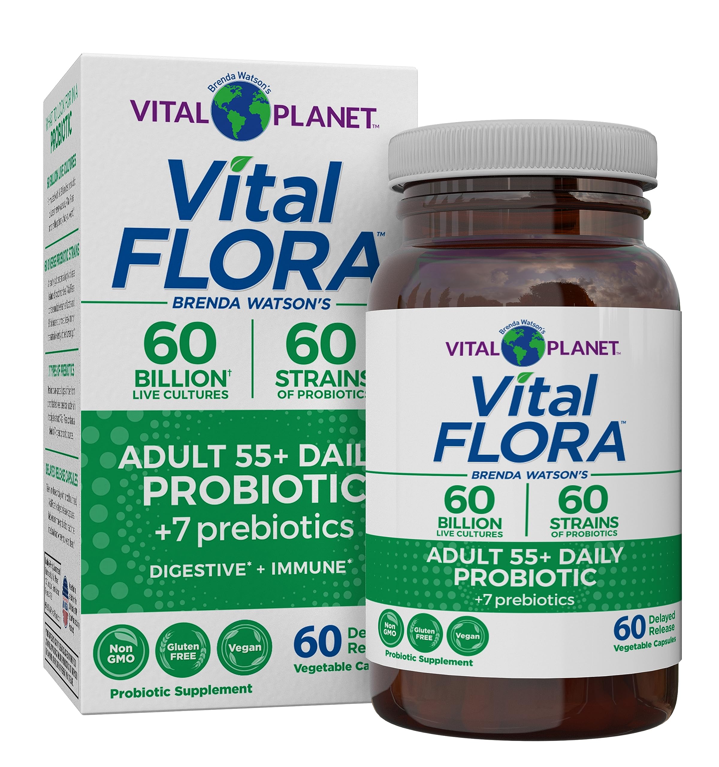 Vital Flora – Bouteille: soutien digestif quotidien grâce à 60 milliards de CFU.