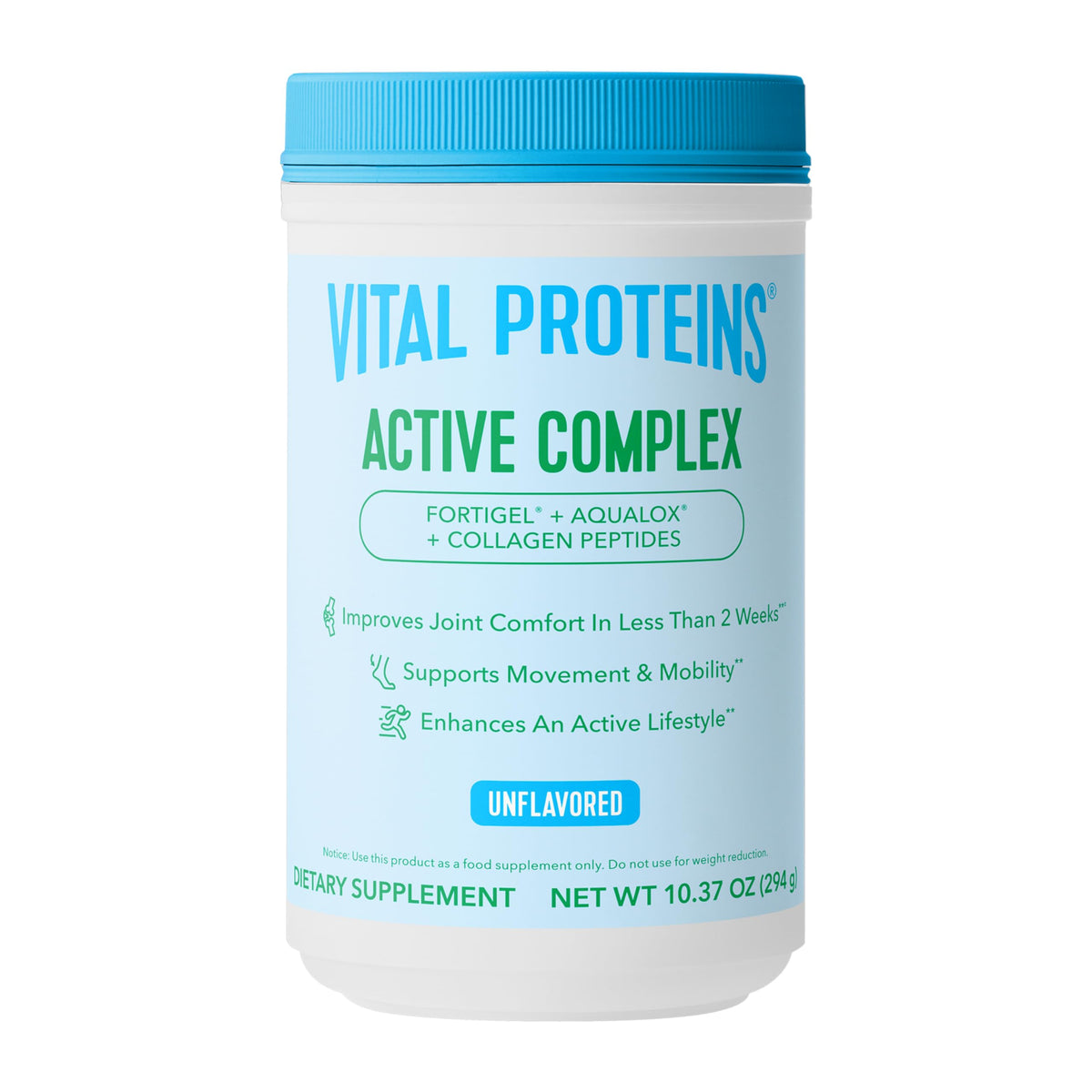 Vital Proteins Active Complex – bouteille et étiquette, montre la formulation premium et ses bénéfices potentiels.