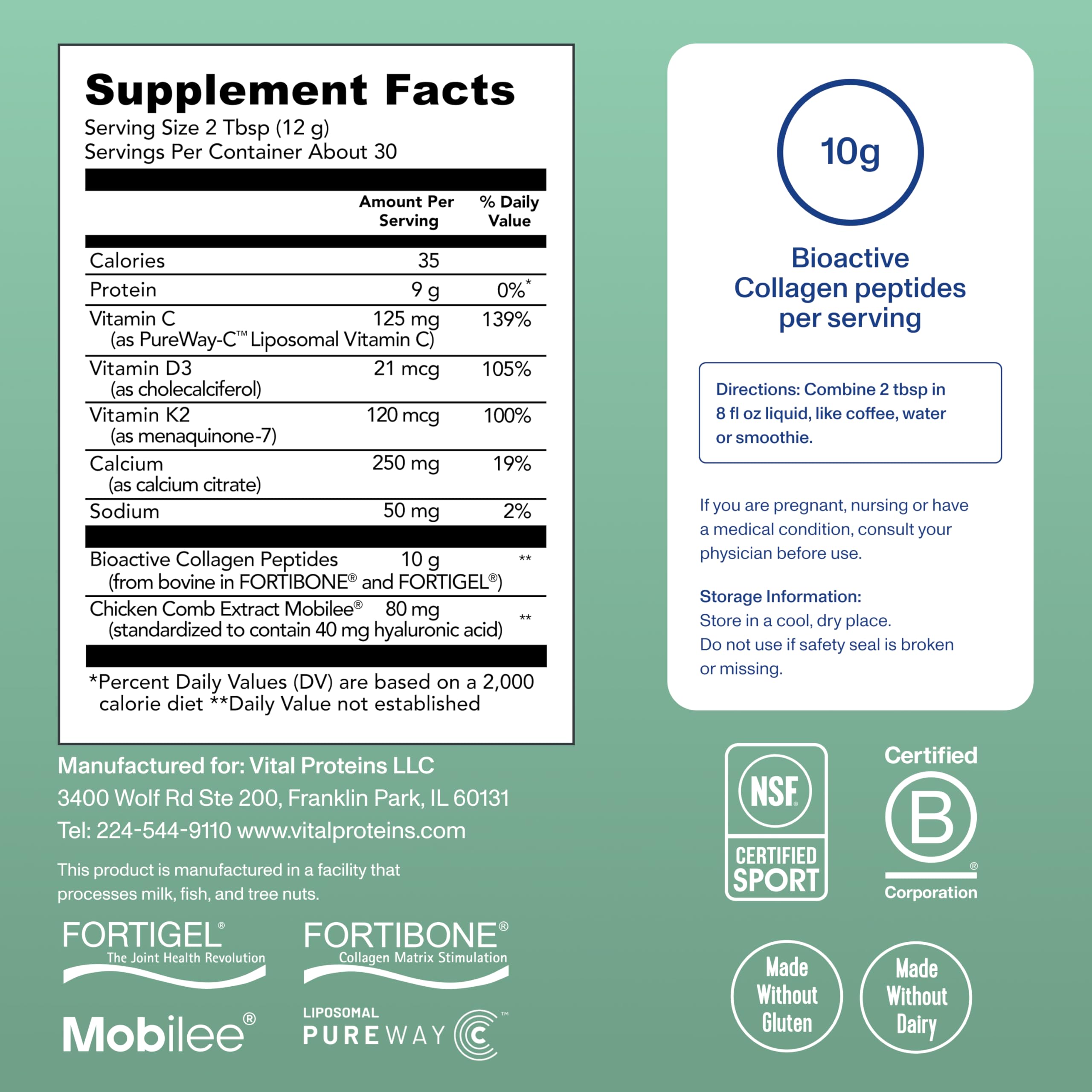 Vital Proteins boisson Collagene Bioactif – mélange rapide pour quotidien.
