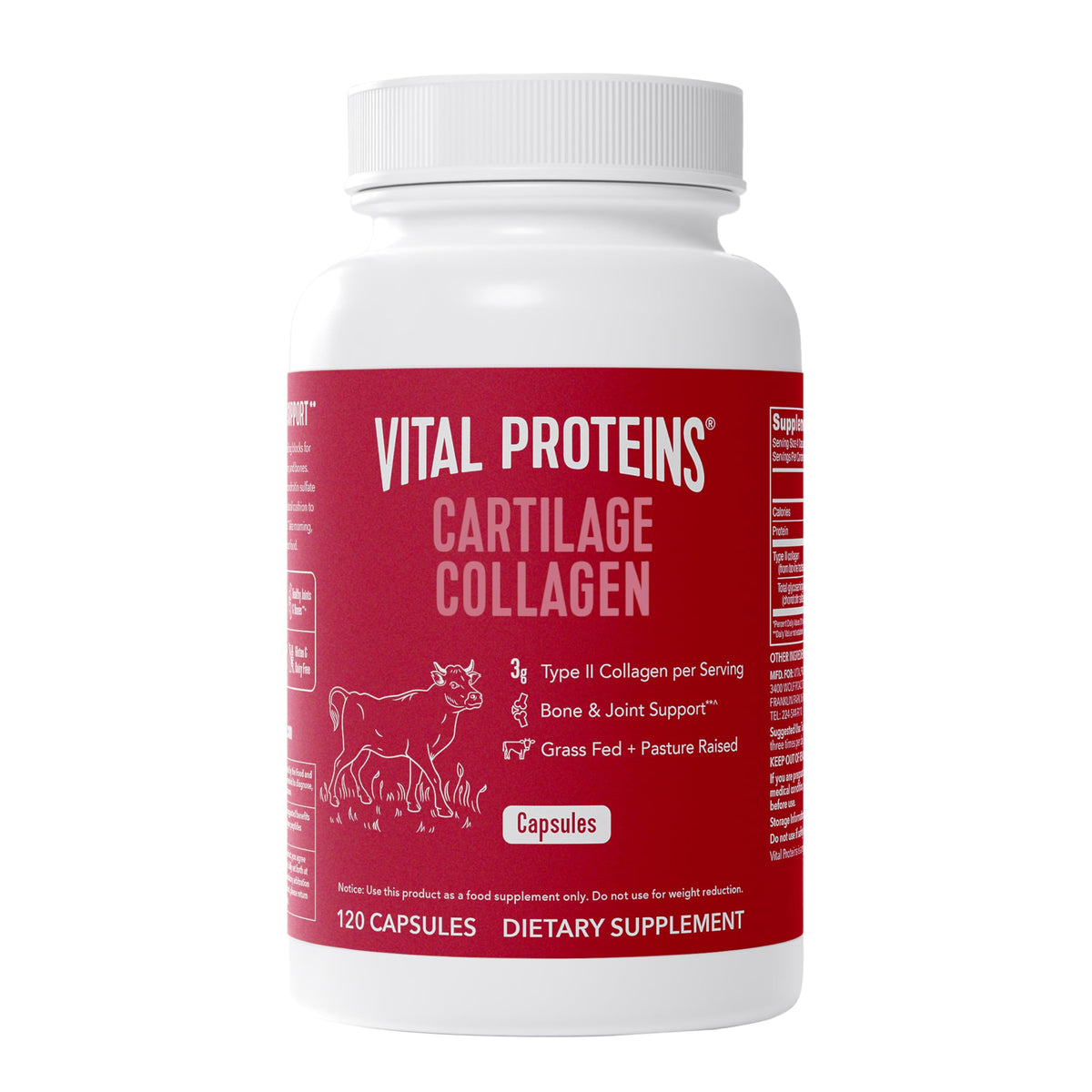 Vital Proteins Cartilage Collagen: emballage élégant et bouteille pratique.