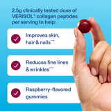 Vital Proteins Collagen Gummies goût framboise et texture agréable en détail