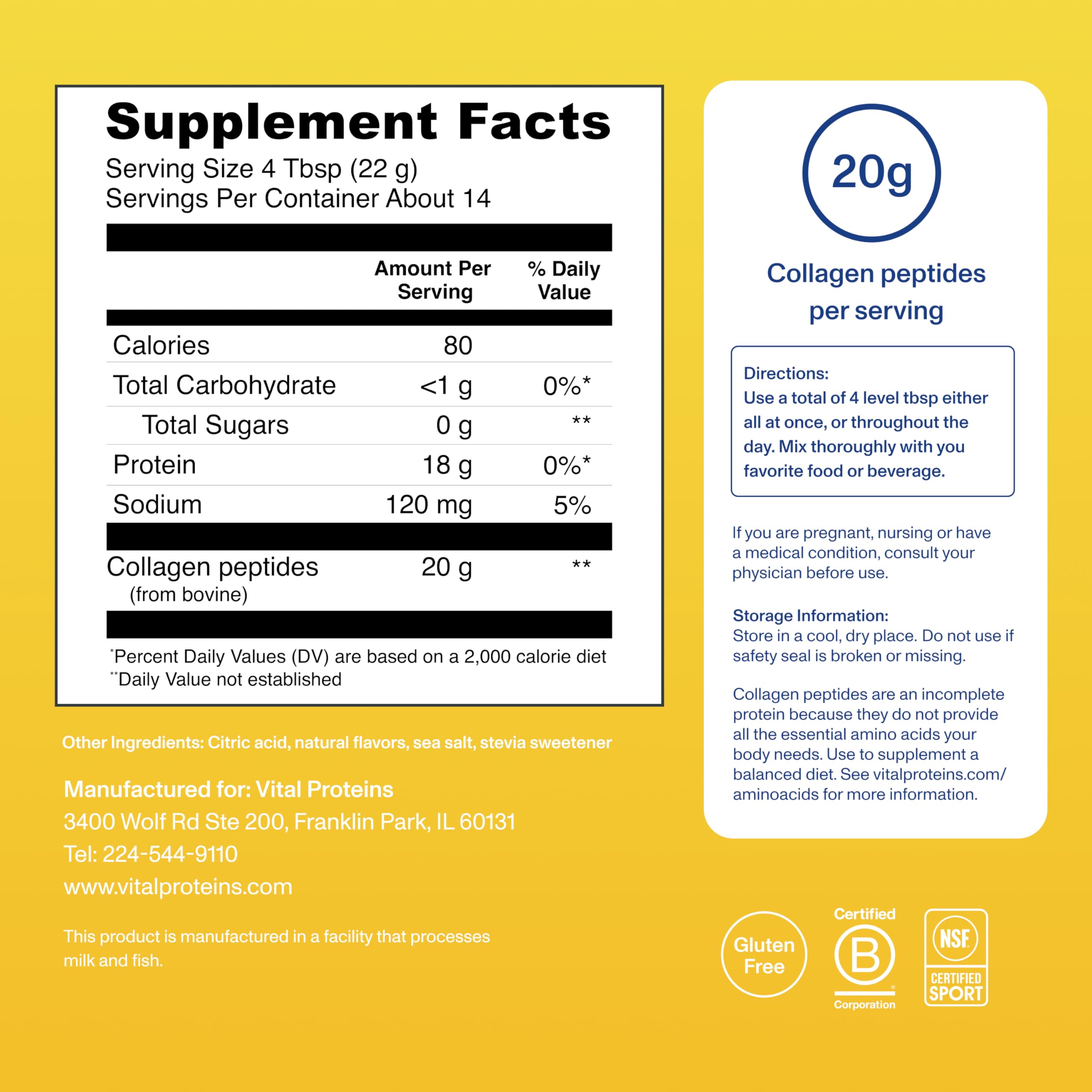 Vital Proteins Collagen Peptides – mélange facile dans n'importe quelle boisson