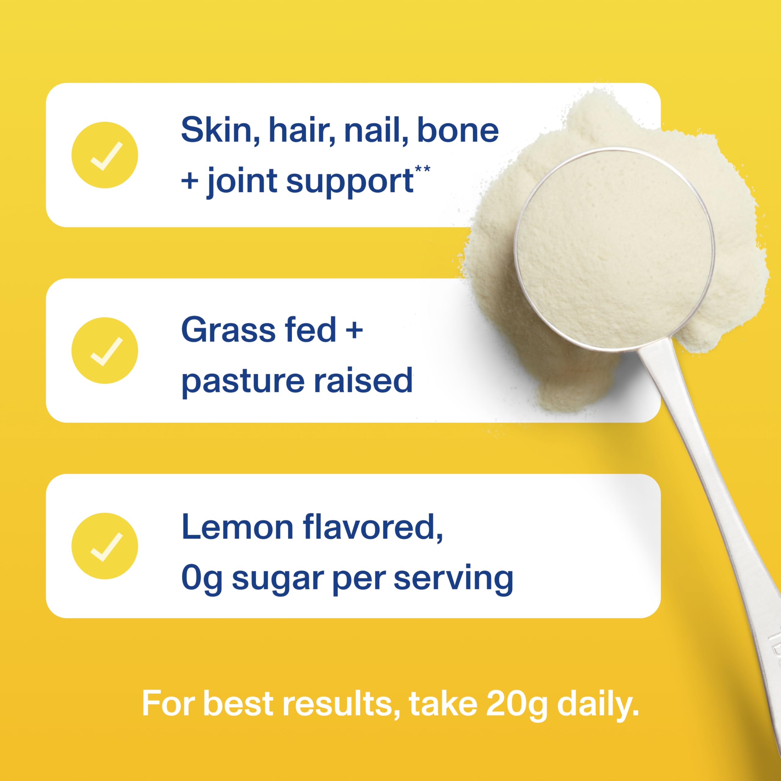 Vital Proteins Collagen Peptides Poudre Citron – saveur rafraîchissante et zéro sucre