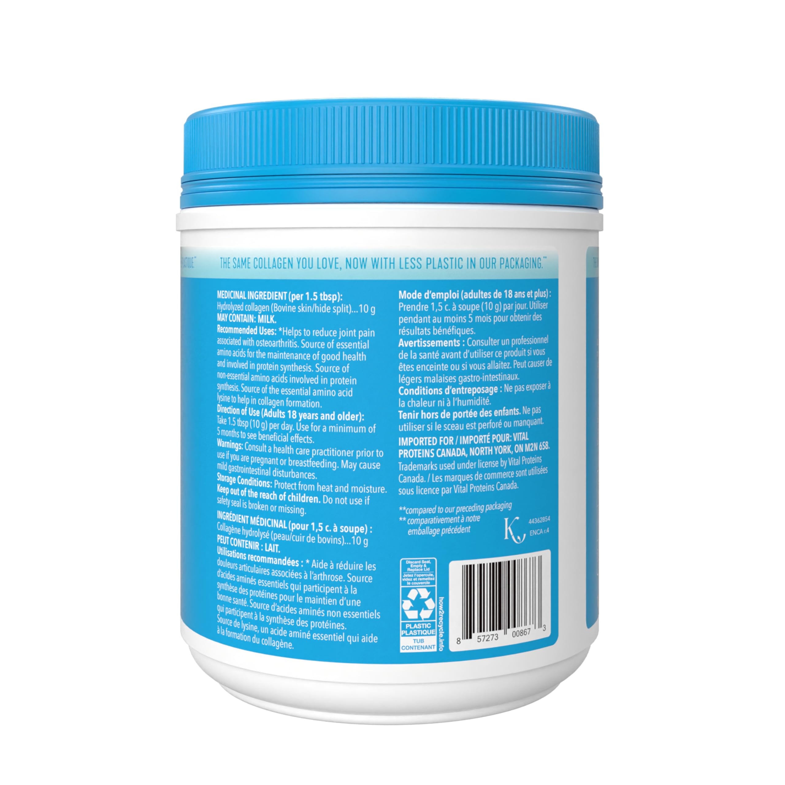 Vital Proteins Collagen Peptides recette smoothie énergie : apporte une base neutre pour vos préparations.