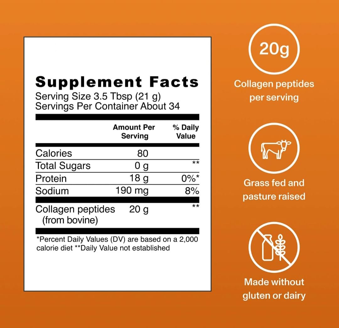 Vital Proteins Collagen Peptides, doseuse visible, pratique pour boisson rapide.