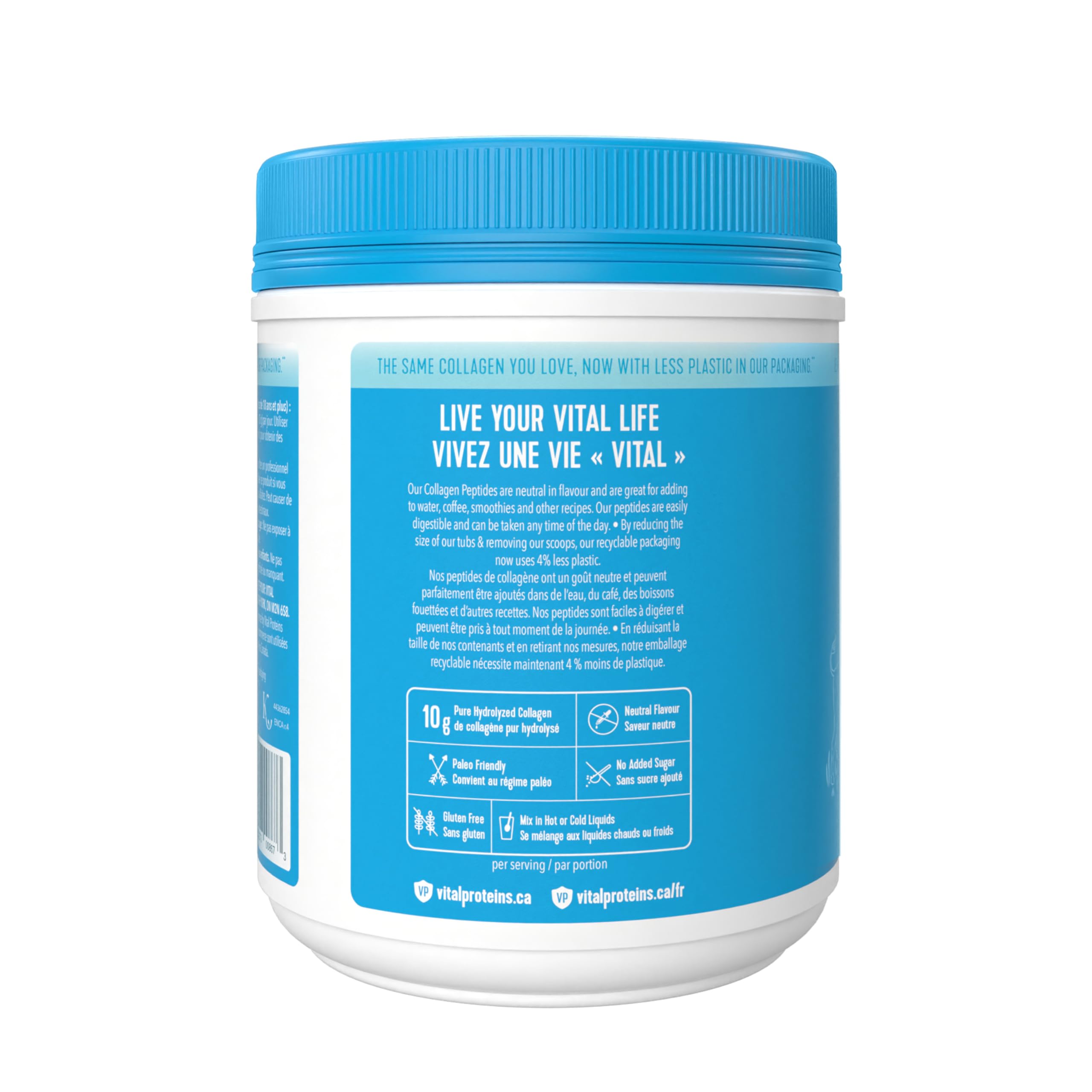 Vital Proteins Collagen Peptides utilisation quotidienne : s'intègre facilement à votre routine.