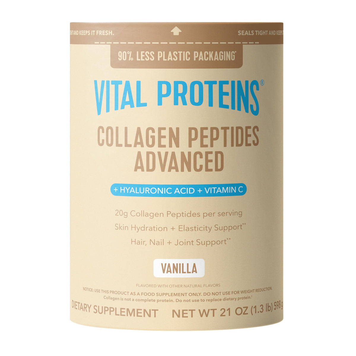 Vital Proteins Collagen Peptides vanille – bouteille prête à l'emploi pour routine quotidienne.