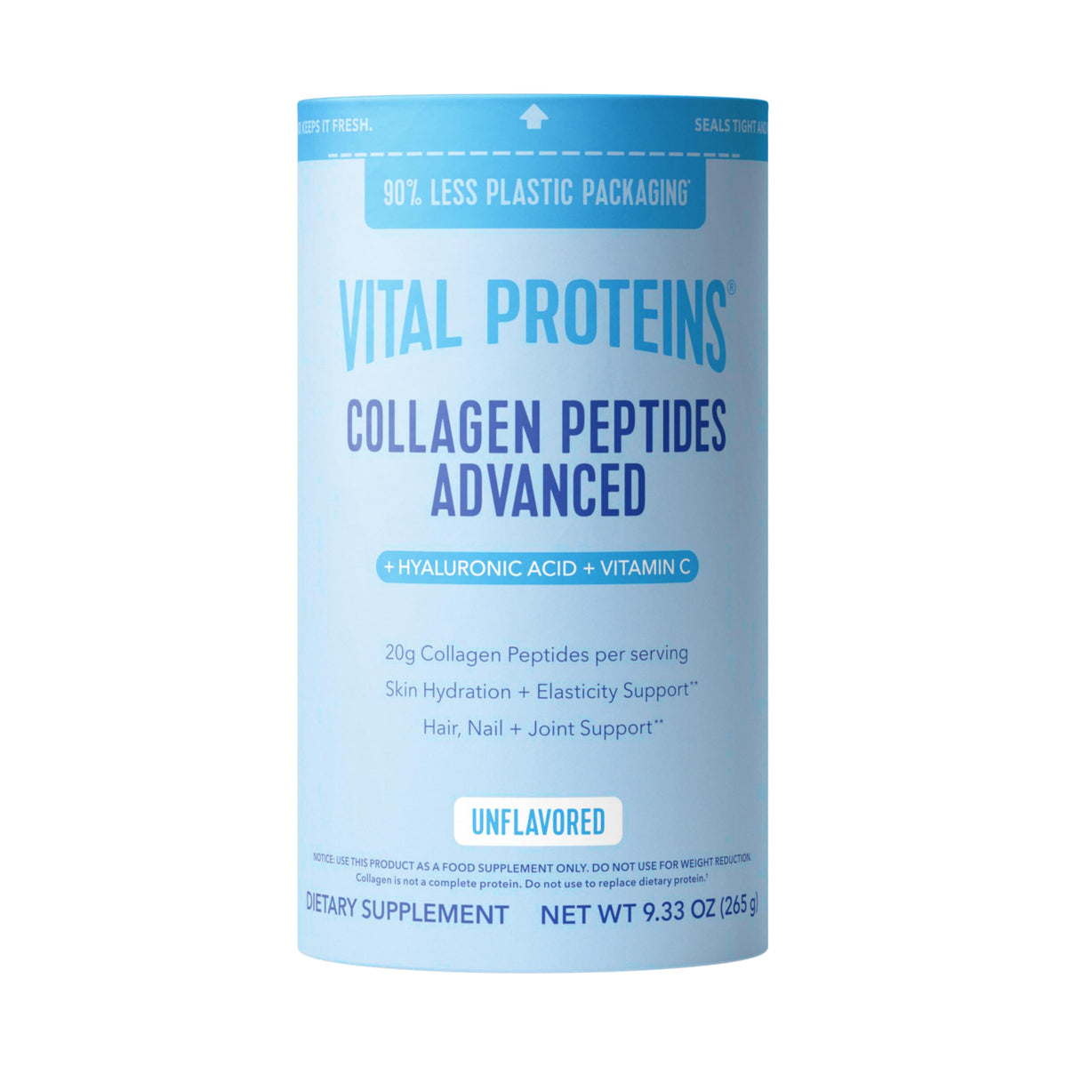 Vital Proteins Collagene Peptides verres hydratation potentielle grâce à l'acide hyaluronique