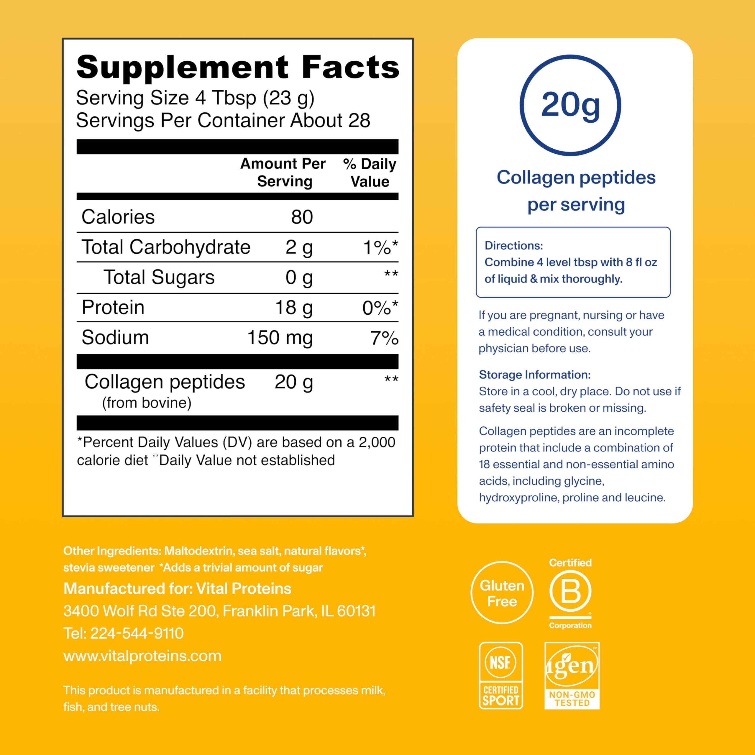 Vital Proteins collagene peptides origine naturelle – qualité premium