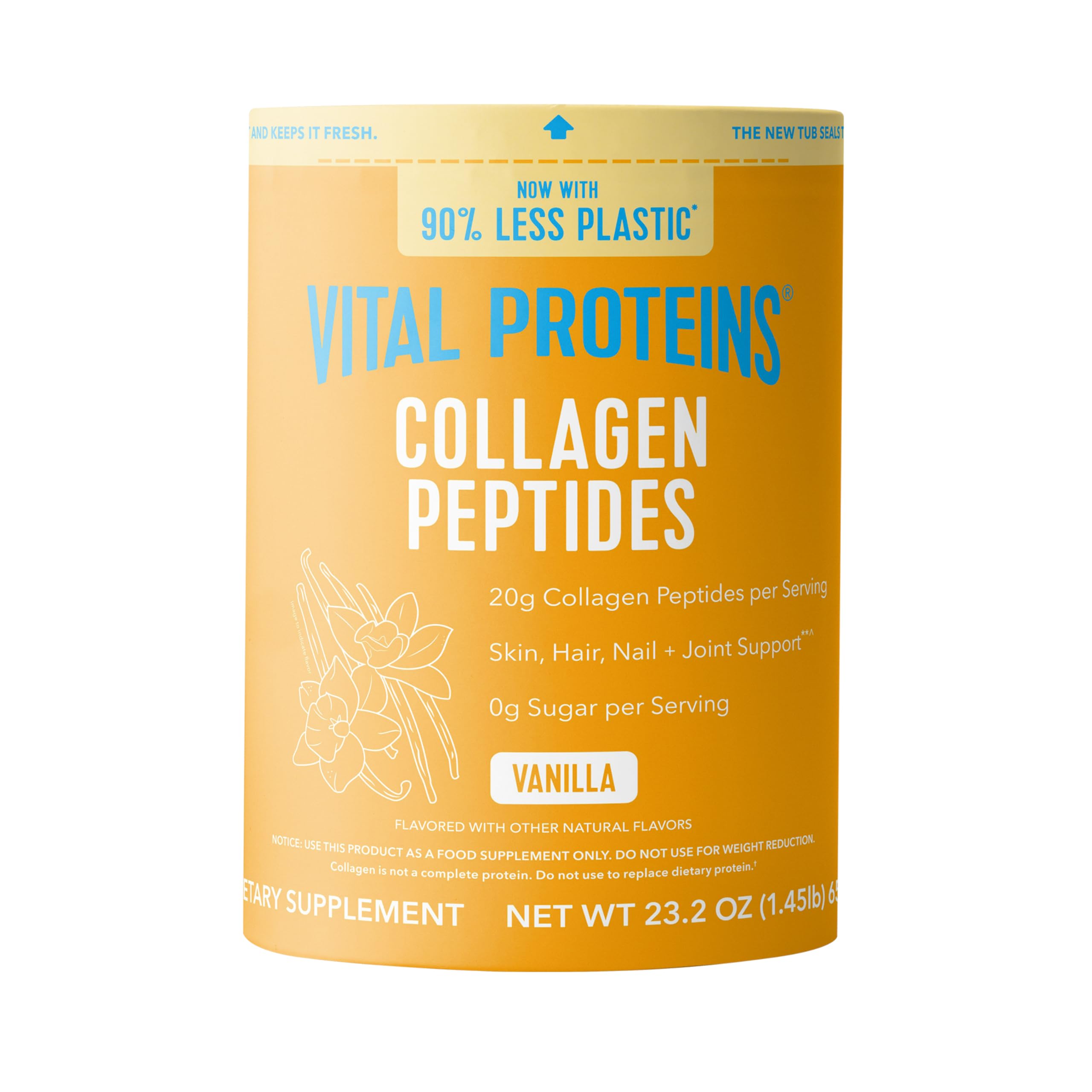 Vital Proteins collagene peptides vanille – poudre facile à mélanger pour cheveux et ongles