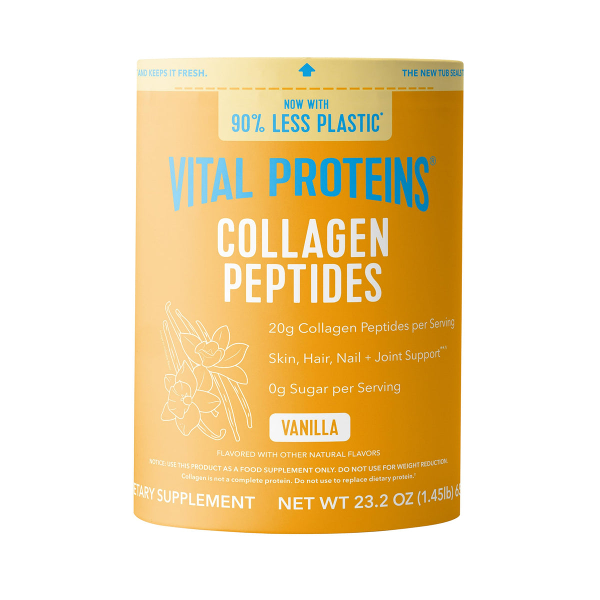 Vital Proteins collagene peptides vanille – poudre facile à mélanger pour cheveux et ongles