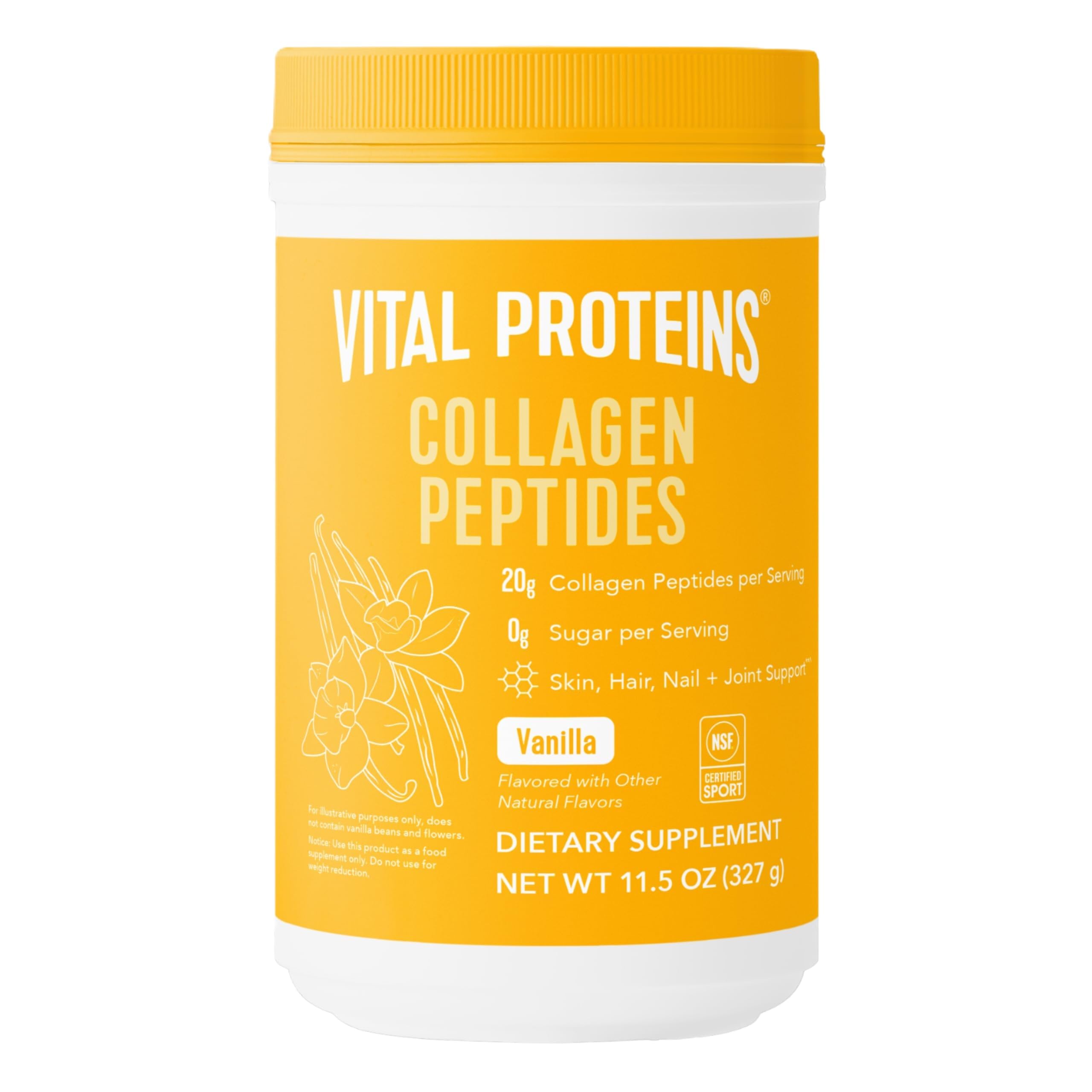 Vital Proteins Collagen Peptides Vanille – poudre légère pour routine beauté quotidienne.