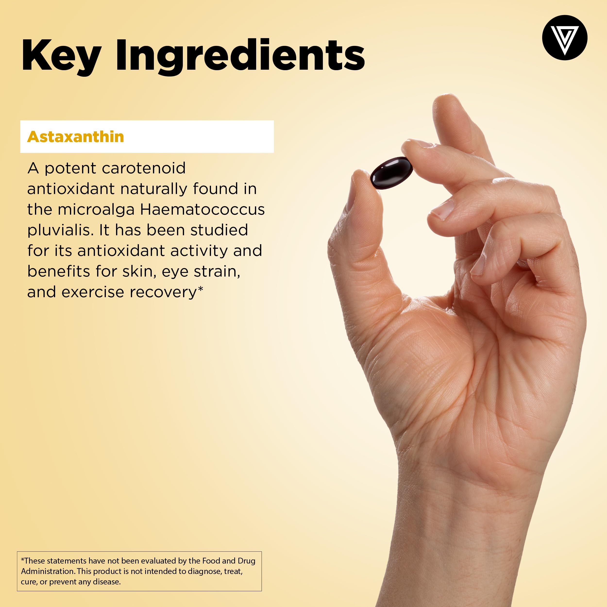 Vital Vitamins Astaxanthin gélules — gélules visibles, texture légère et intégration facile à la routine