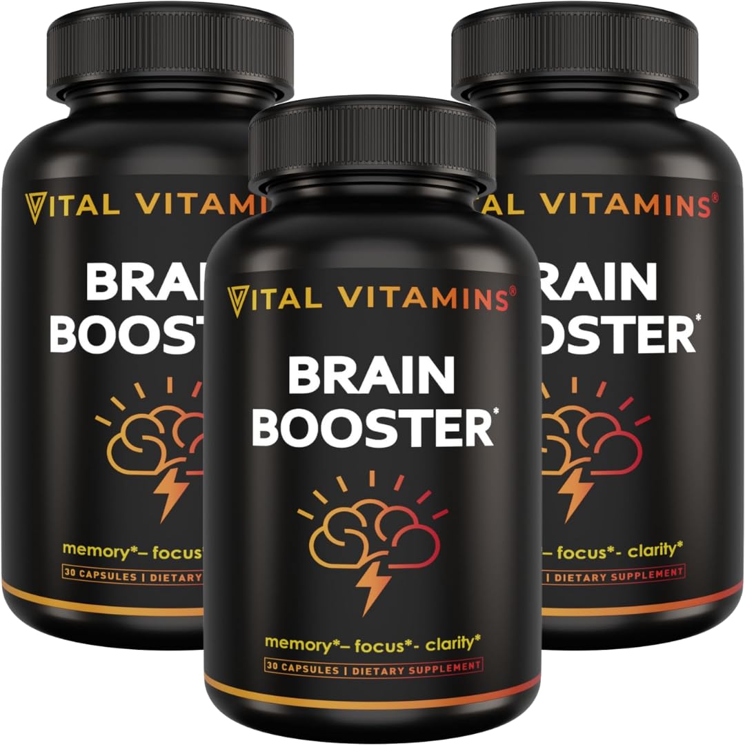 Vital Vitamins Bouteille – booster mental sans caféine pour concentration durable.
