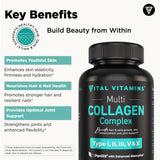 Vital Vitamins Multi-Collagène – sources bovine et marine, soutien global potentiel.