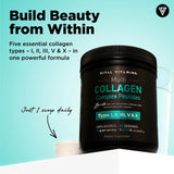 Vital Vitamins Poudre collagène multi sans arôme, se mélange facilement dans smoothie.