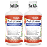 Vital Earth Minerals Fulvic, bouteille sur plan de travail, énergie potentielle pour la journée.