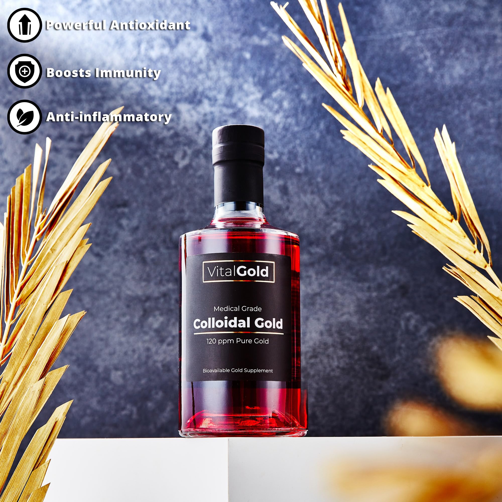 Vital Gold: ingrédients eau distillée et or 24 carats.