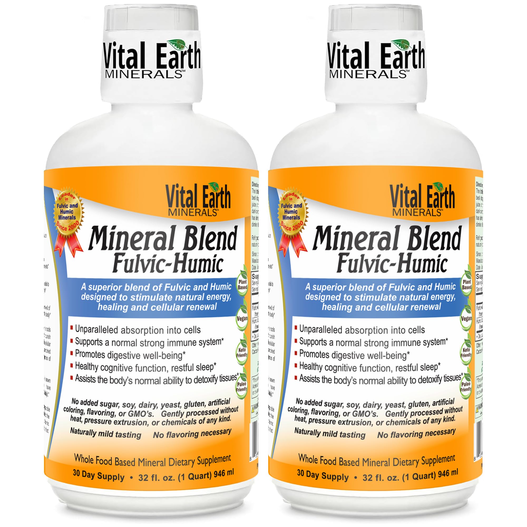 Vital Earth Minerals – bouteille du mélange fulvic-humic minéral, énergie potentielle.