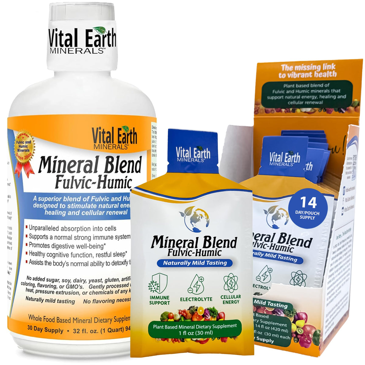 Vital Earth Minerals Détox et Bien-être – bouteille 960 ml hydratation pratique au quotidien
