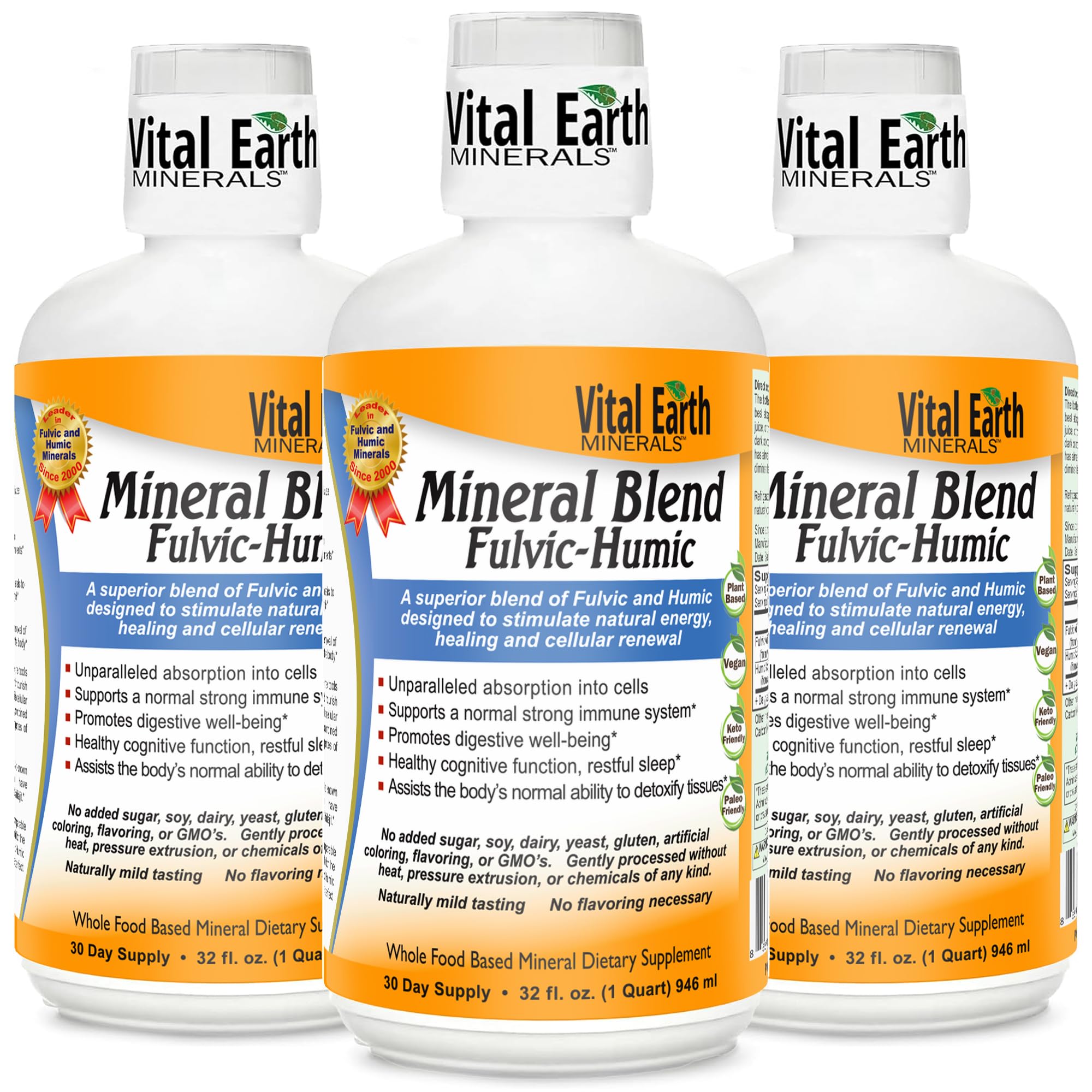 Vital Earth Minerals trio-bouteilles: pack pratique pour un apport minéral quotidien.