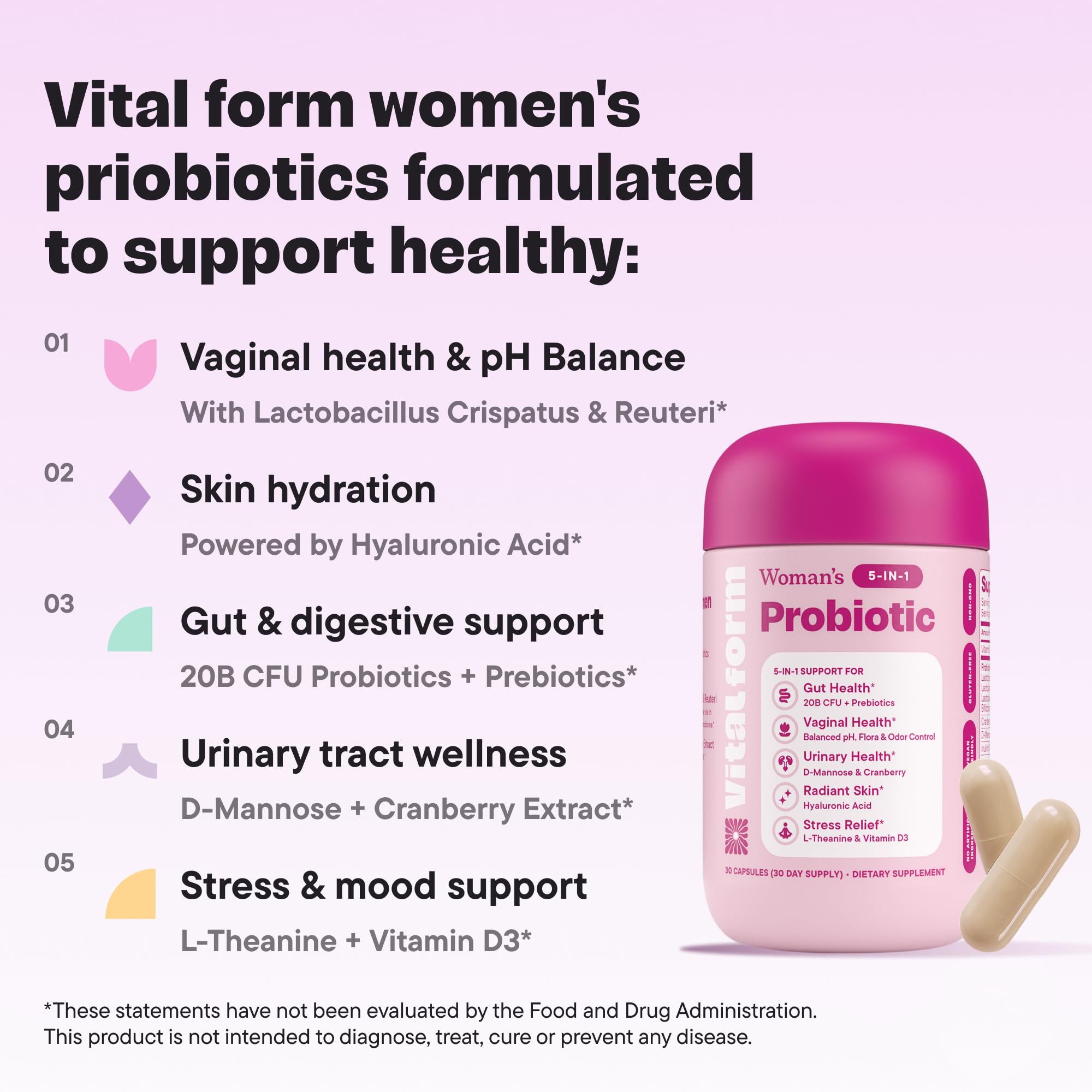 VitalForm emballage compact: format pratique pour les déplacements et le quotidien.