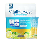 VitalHarvest 36 sticks hydratation citron-lime dans un verre rafraîchissant.