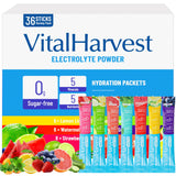 VitalHarvest poudre électrolytes citron vert, hydratation rapide après l'effort.