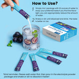 VitalHarvest voyage: sachets raisin pour hydratation en déplacement.